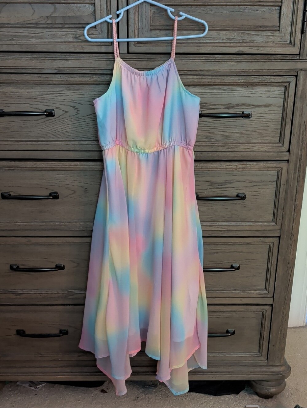 Girls' Pastel Rainbow Flowy Dress